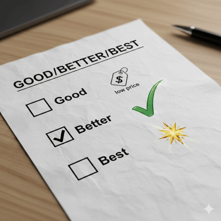 Good/Better/Best Quotes boost Sales and Profits
