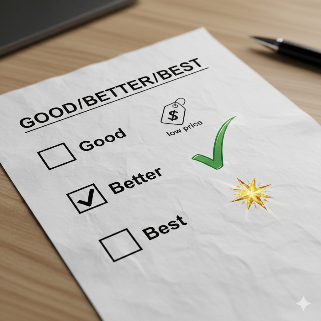 How a Good/Better/Best Quote Can Increase Closing Rates, Profits, and Productivity